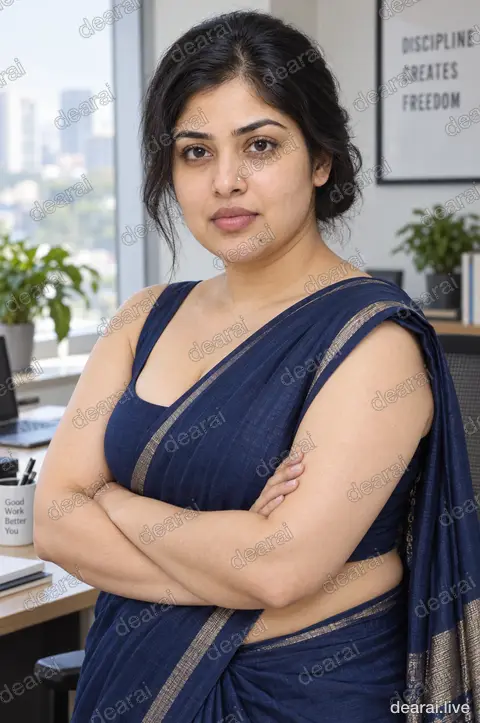 Revathi · Navy silk, office window · 2026-09-17