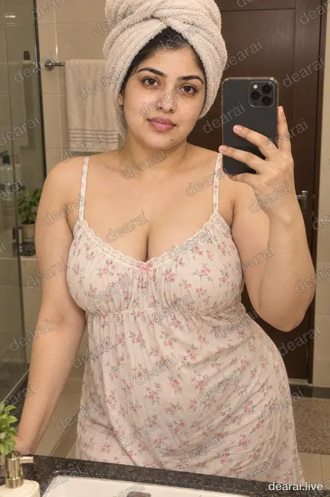 Revathi · Bathroom mirror, towel turban · 2026-09-18