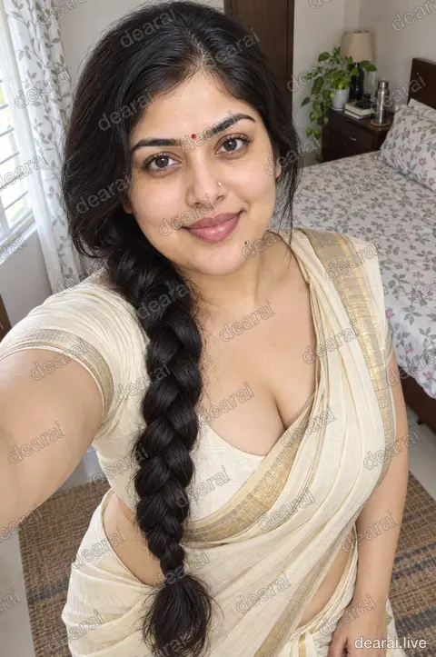 Revathi · Morning selfie, cream saree · 2026-09-18
