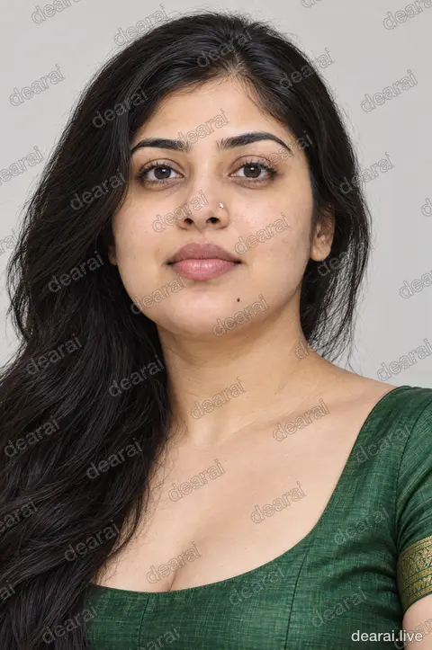 Revathi · Chin lifted, green silk · 2026-09-17