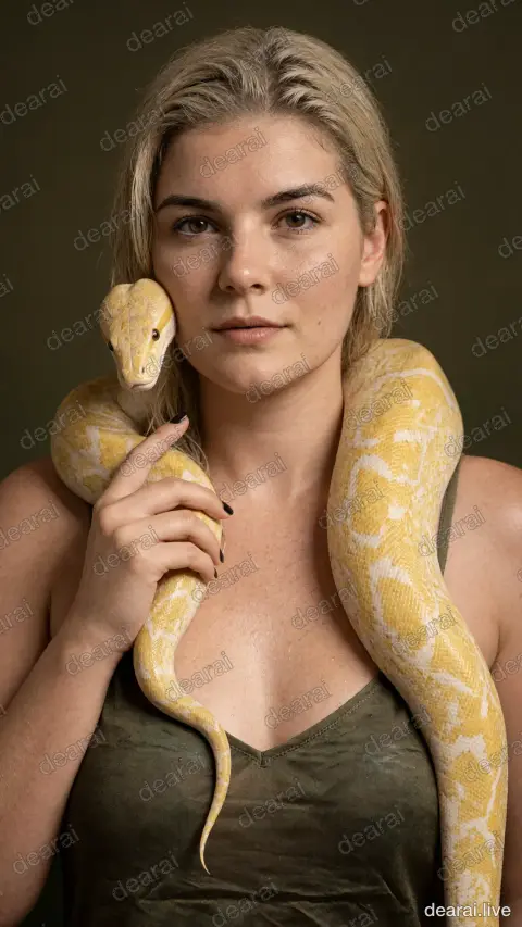 Snake moves slightly during she pose