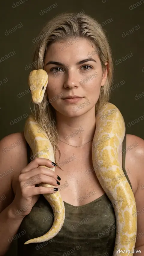 She is giving the boldest poses whole snake moves slightly 